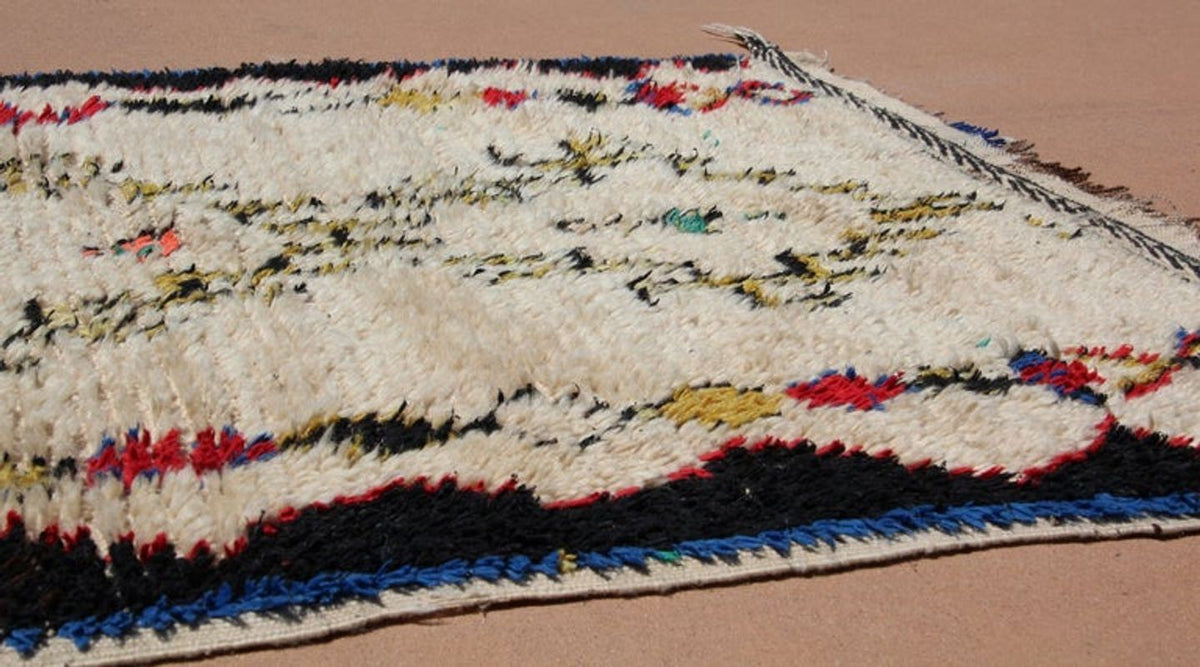 Mid-Century Modern Azilal Tribal Rug, Hand-Woven Wool, Morocco, 1960s