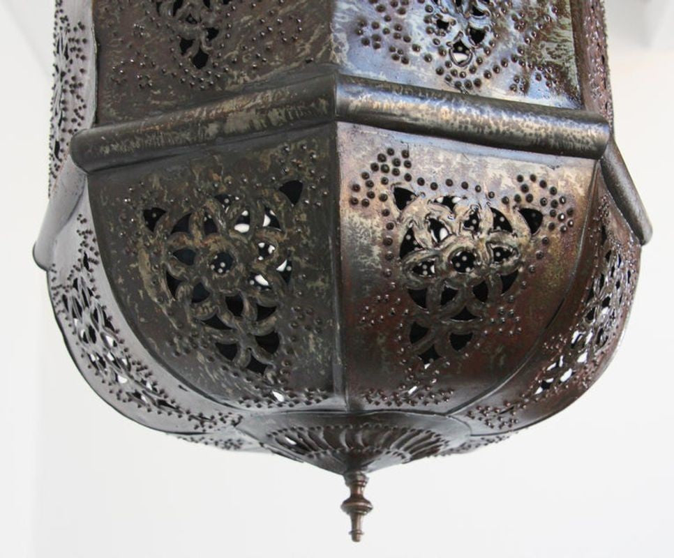Moroccan Moorish Handcrafted Metal Lantern Pendant