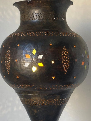 Vintage Moroccan Bronze Moorish Chandelier