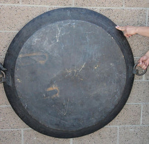 Asian Hammered Metal Bronze Oversized Urli Vessel with Handles South India