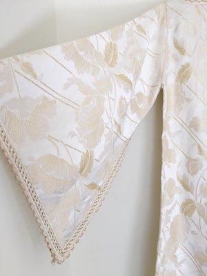 Moroccan Caftan White Ivory and Gold Brocade Kaftan