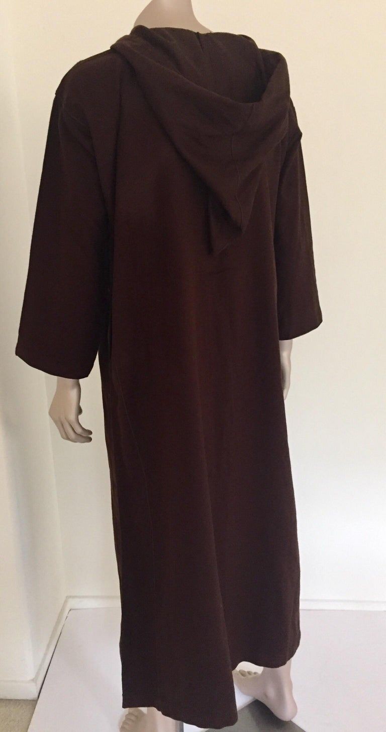 Moroccan Gentleman Hooded Brown Wool Djellaba