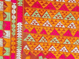 Phulkari Bawan Bagh Wedding Shawl, Silk Embroidery on Cotton, Punjab India