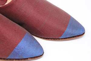 Moroccan Silk Slippers Burgundy