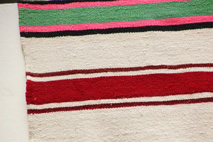 Vintage 1960s Moroccan Flat-Weave Rug, Ethnic Textile Handira