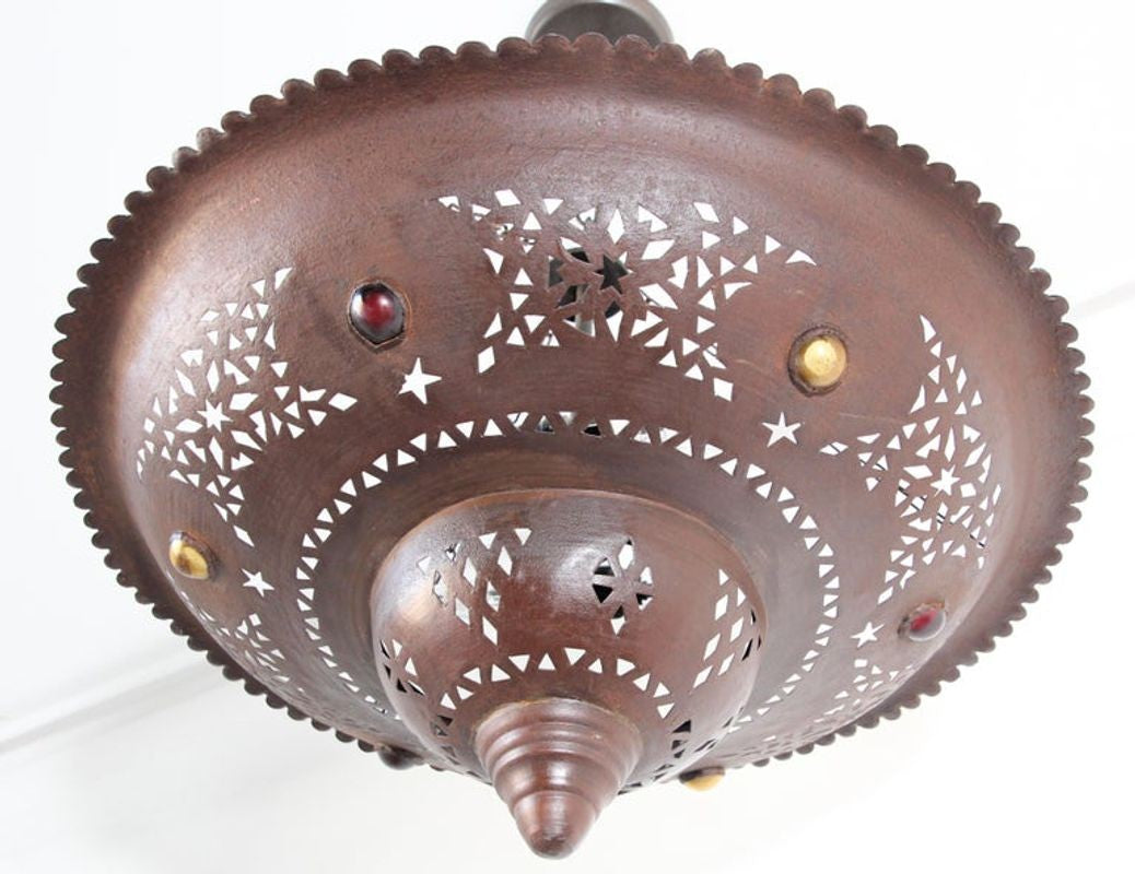 Handcrafted Moroccan Metal Chandelier with Moorish Design