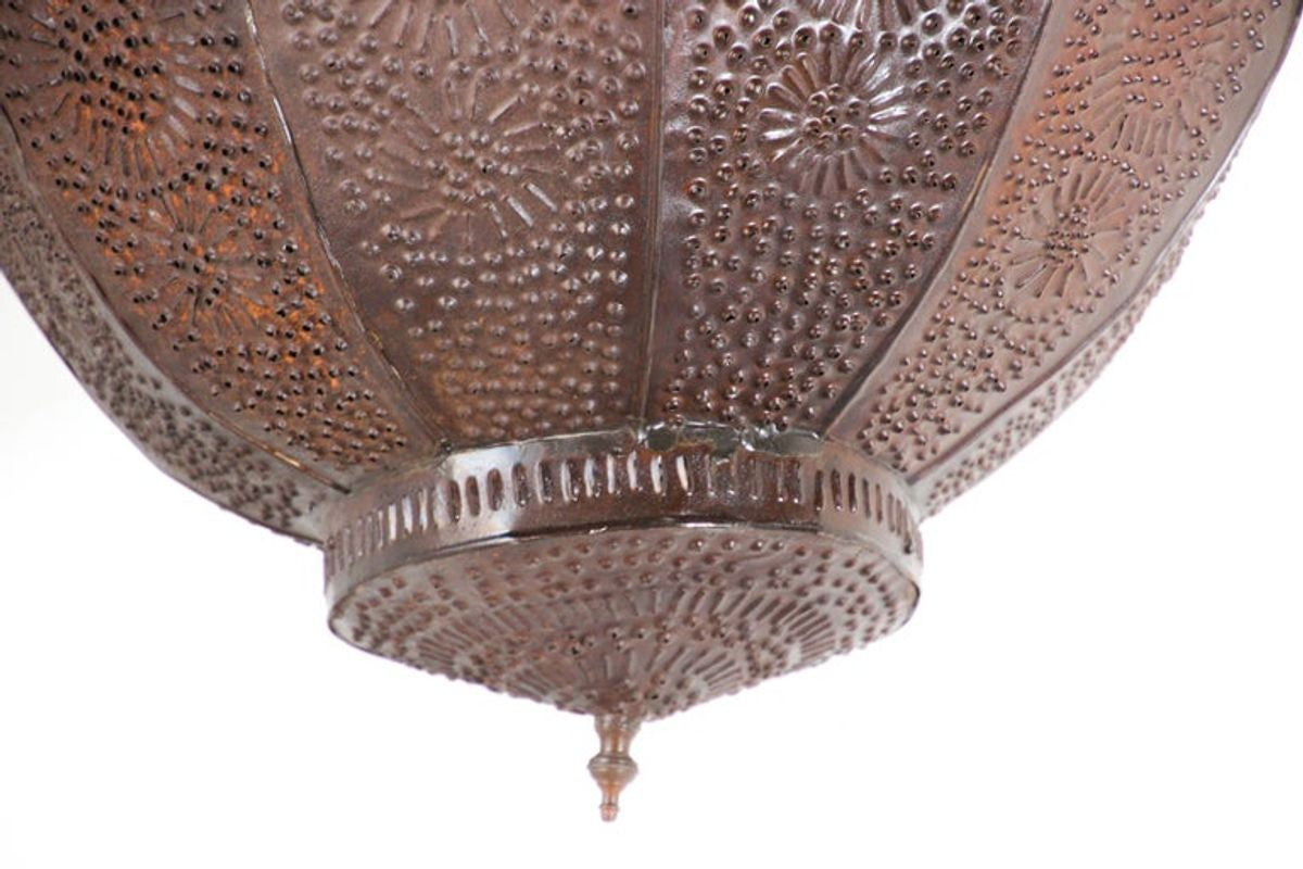 Handcrafted Moroccan Metal Orb Pendant, North Africa