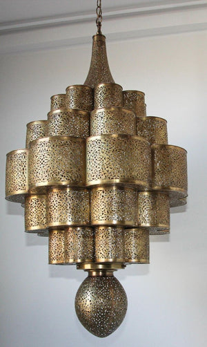 Moroccan Moorish Alhambra Brass Chandelier