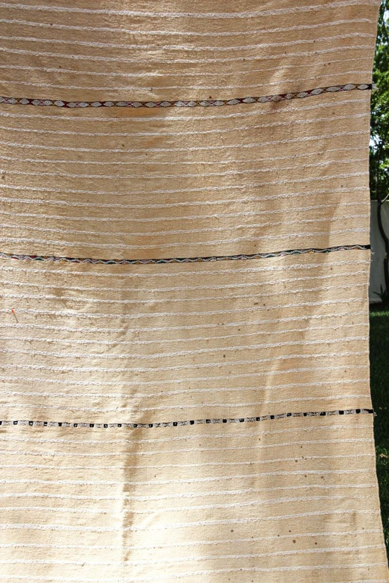 1960s Large Vintage Moroccan Wedding Berber Blanket Throw with Sequins