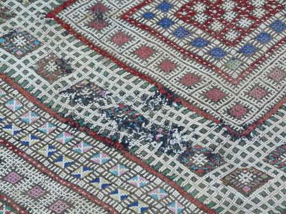 1960s Vintage Zemmour Moroccan Berber Rug Runner
