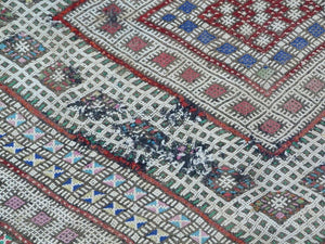 1960s Vintage Zemmour Moroccan Berber Rug Runner