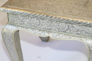 1950 Anglo-Indian Silver Wrapped Clad Side Low Table