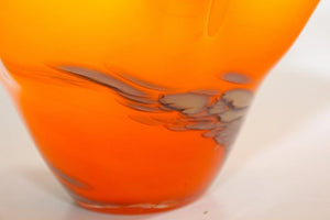 Murano Art Glass Venetian Fulvio Bianconi Vase Orange Freeform Handkerchief