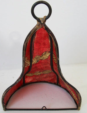 Tribal Art African Parchment Wall Sconce Red