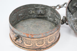 Rajasthani Mughal Decorative Copper Lidded Betel Spice Pandan Caddy Box