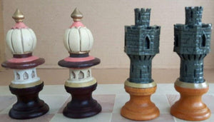 The Raj Hand Painted India-British War 1857 Game Chess with Table