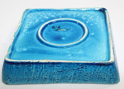 Blue Ceramic Ashtray by Aldo Londi for Bitossi Handcrafted in Italy