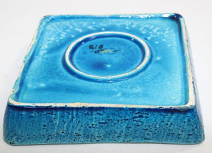 Blue Ceramic Ashtray by Aldo Londi for Bitossi Handcrafted in Italy