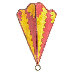Parchment African Art Wall Sconce in Red and Yellow