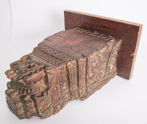 Wall Bracket Architectural Carved Wood Fragment from India