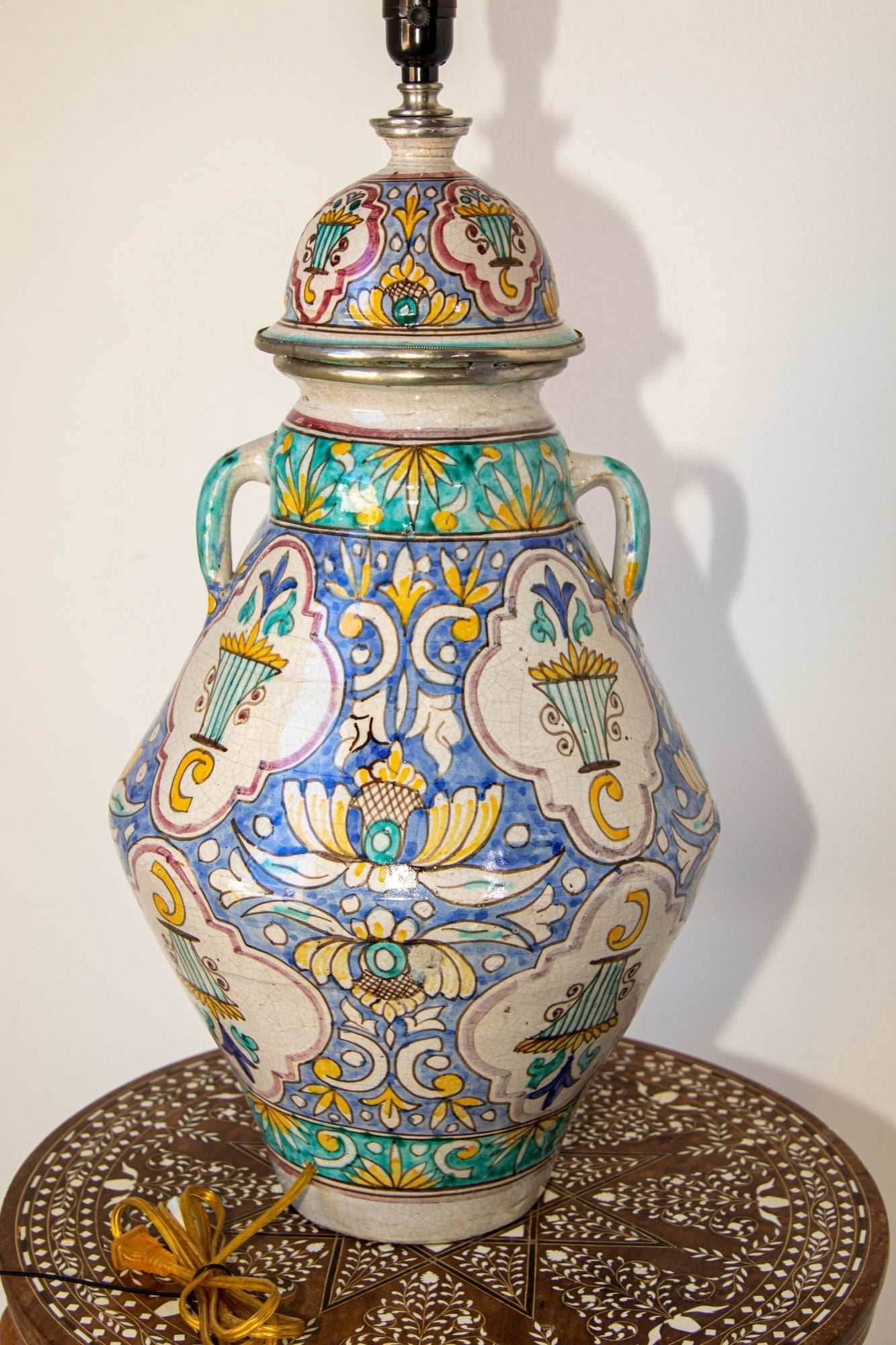 Moroccan Moorish Ceramic Table Lamp with Spanish Granada Design