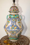 Moroccan Moorish Ceramic Table Lamp with Spanish Granada Design