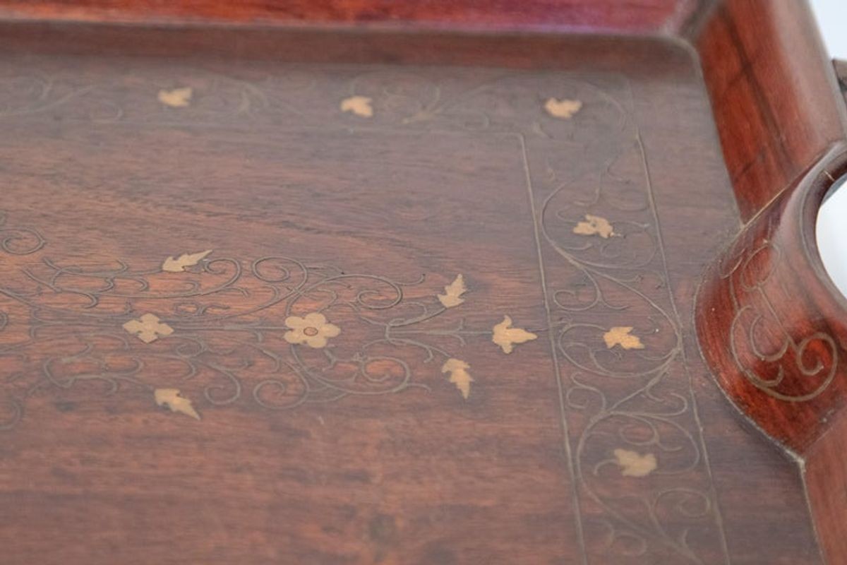 Vintage Anglo-Indian Inlaid Tray Table