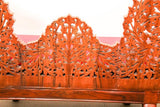 Anglo-Raj Settee with Open Back Hand Carved Tree of Life Back
