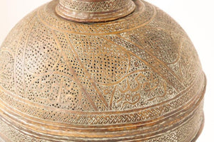 Antique 19th Century Middle Eastern Oriental Brass Mughal Floor Lamp