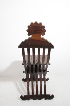 Moorish 19th Century Folding Chair Inlaid