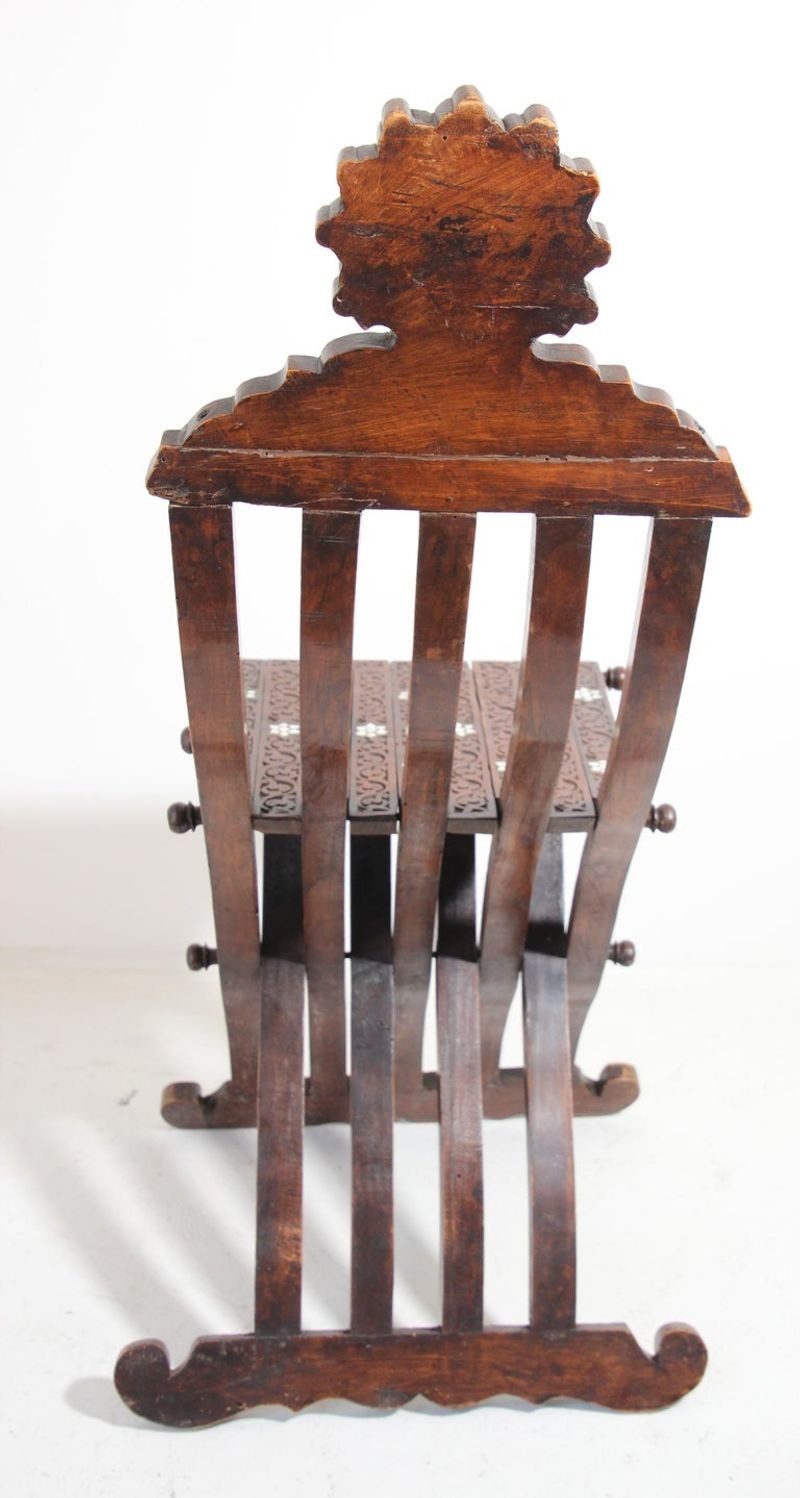 Moorish Moroccan 19th Century Folding Chair Inlaid