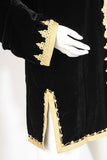 Moroccan Kaftan Black Velvet Vest with Gold Embroideries