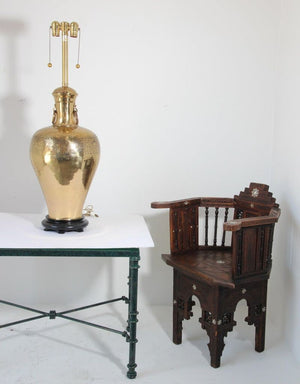 Anglo Indian Moorish Brass Table Lamp by Frederick Cooper