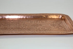 Antique Indo Persian Copper Charger Serving Tray