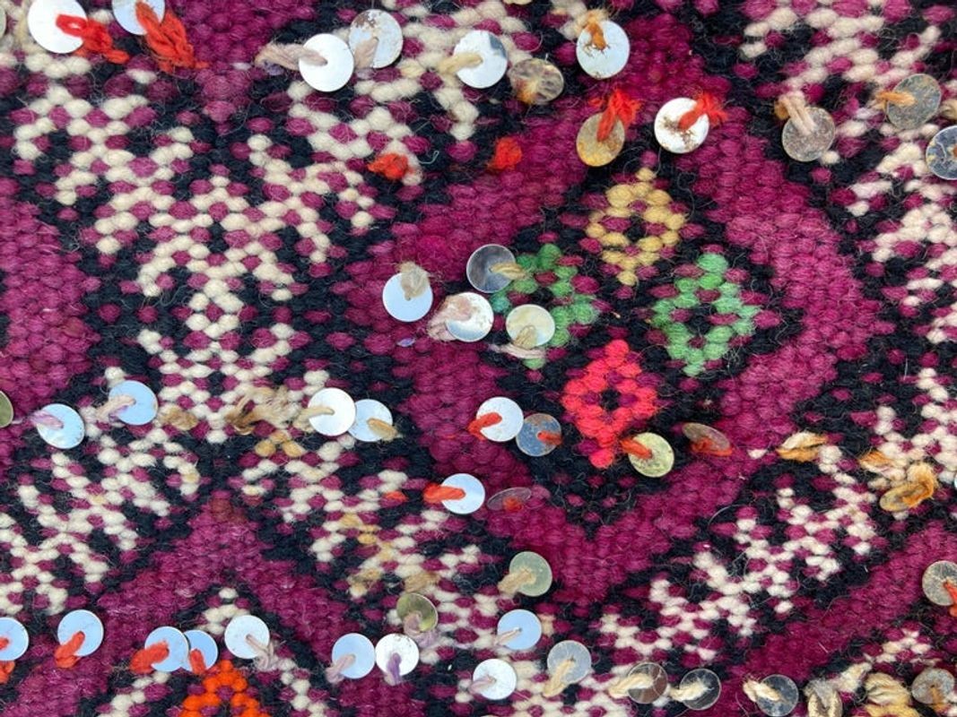 1940s Moroccan Tribal Rug African Ethnic Textile Floor Covering