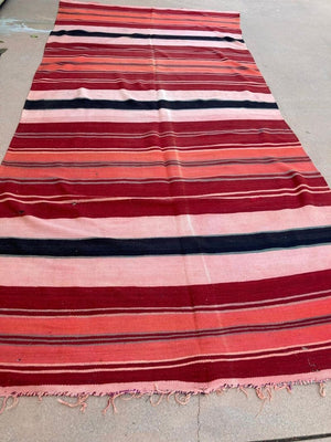 Moroccan Vintage Flat-Weave Tribal Kilim Rug