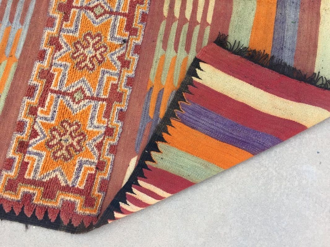1960s Authentic Moroccan Vintage Tribal Rug