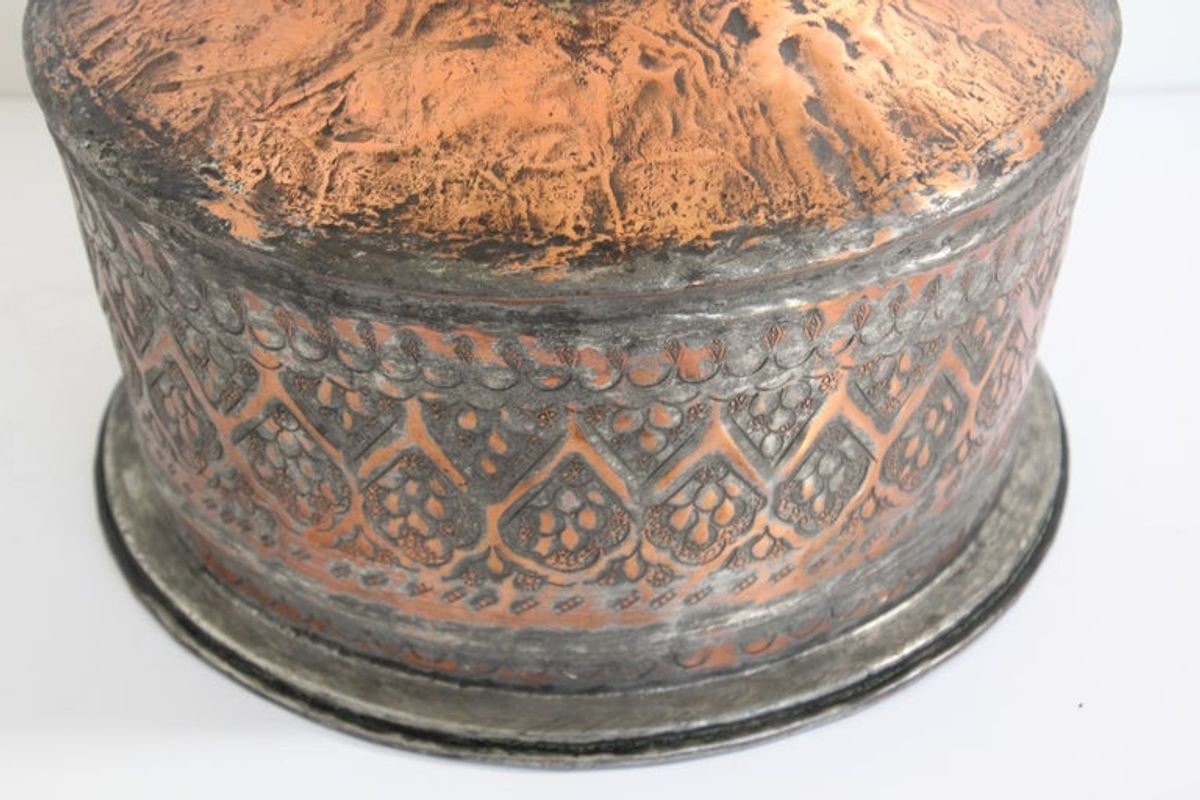 19th Century Indo Persian Mughal Tinned Copper Bowl