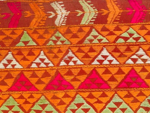 Phulkari Bawan Bagh Wedding Shawl, Silk Embroidery on Cotton, Punjab India