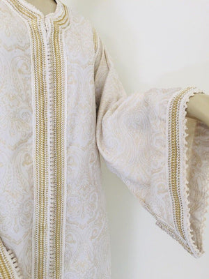 Moroccan White Kaftan Maxi Dress Caftan Size Large