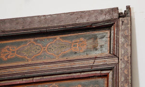 19th Century Moroccan Antique Double Door with Hand Painted Moorish Designs