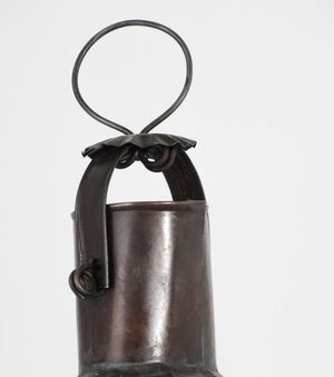 Moroccan Moorish Square Tole and Clear Glass Candle Lantern