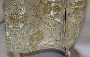 Moroccan Vintage Kaftan Gentleman Damask Gold Caftan, circa 1970