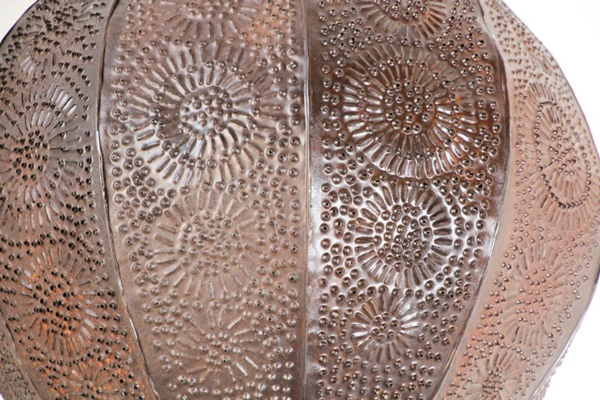 Handcrafted Moroccan Metal Orb Pendant, North Africa