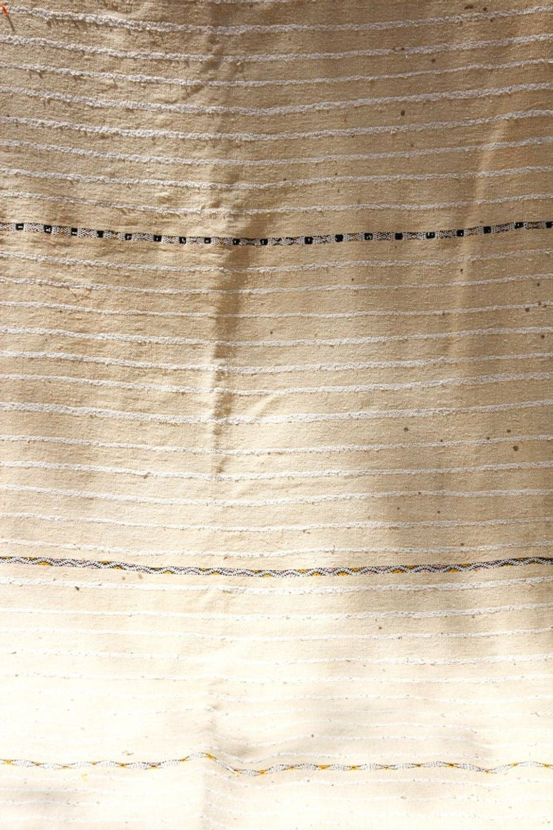 1960s Large Vintage Moroccan Wedding Berber Blanket Throw with Sequins