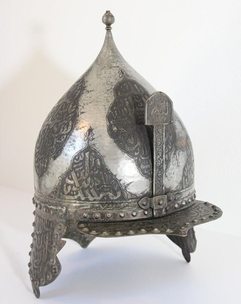 Islamic Indo Persian Kulah Khud Helmet with Arabic Inscription