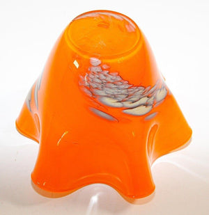 Murano Art Glass Venetian Fulvio Bianconi Vase Orange Freeform Handkerchief