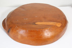 Large Vintage Hand Hewn Organic Teak Burl Bowl