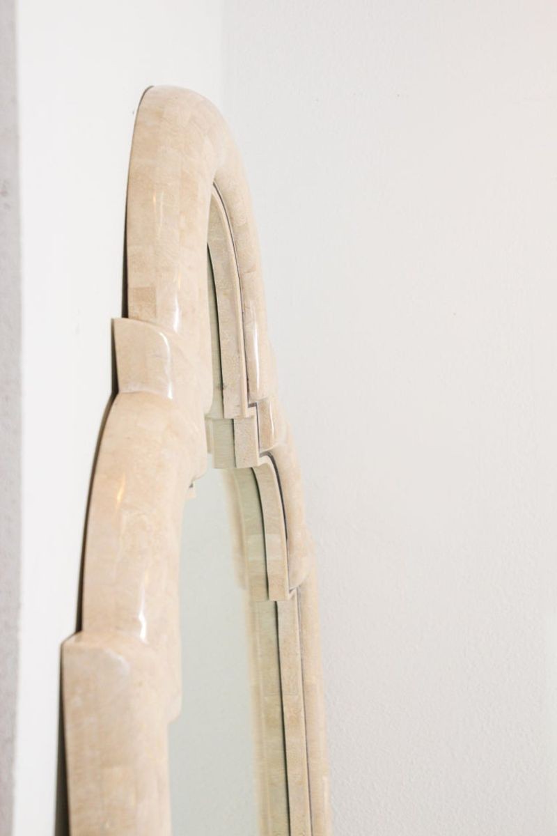 Moroccan Moorish Mirror Tessellated Stone by Maitland Smith.
