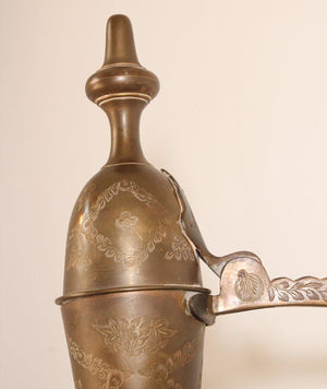 Oversized Tall Moorish Mughal Indian Brass Ewer